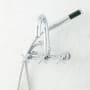 Signature Hardware Sebastian Wall Mounted Tub Filler Faucet with 2" Wall Couplers and Cross Handles - Includes Hand Shower Chrome