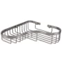 Signature Hardware 9" Solid Brass L-Shaped Shower Basket Brushed Nickel