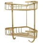 Signature Hardware 10" Solid Brass Two-Tiered Corner Basket Polished Brass
