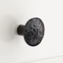 Signature Hardware Textured Cast Iron 1-1/2 Inch Diameter Mushroom Cabinet Knob Matte Black