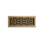 Signature Hardware Wicker Style Brass Floor Register - 4" x 10" (5-1/8" x 11-3/8" Overall) Antique Brass