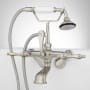 Signature Hardware Tub Wall Mounted Tub Filler Faucet with Lever Handles - Includes Hand Shower, Valve Included Brushed Nickel