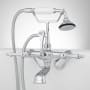 Signature Hardware Tub Wall Mounted Tub Filler Faucet with Lever Handles - Includes Hand Shower, Valve Included Chrome