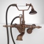Signature Hardware Tub Wall Mounted Tub Filler Faucet with Lever Handles - Includes Hand Shower, Valve Included Oil Rubbed Bronze