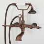 Signature Hardware Wall Mounted Tub Filler Faucet with 2" Wall Couplers and Lever Handles - Includes Hand Shower, Valve Included Oil Rubbed Bronze