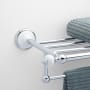 Signature Hardware Adelaide 21-3/8" Solid Brass and Porcelain Towel Rack Chrome