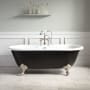 Signature Hardware Sanford 66" Cast Iron Soaking Clawfoot Tub Black / Brushed Nickel Feet