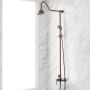 Signature Hardware Alliston Pressure Balanced Exposed Pipe Shower System with Rainfall Shower Head and Hand Shower Oil Rubbed Bronze