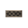 Signature Hardware Ballas Steel Floor Register - 4" x 10" (5-1/4" x 11-3/8" Overall) Antique Brass