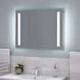 Signature Hardware Curie 32" W x 24" H Modern Rectangular Aluminum Frameless Bathroom Wall Mirror with LED Lighting Motion Sensor