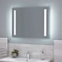 Signature Hardware Curie 32" W x 24" H Modern Rectangular Aluminum Frameless Bathroom Wall Mirror with LED Lighting Touch Sensor