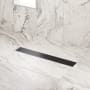 Signature Hardware Carmen 28" Linear Shower Drain with Flange Matte Black