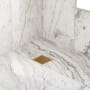 Signature Hardware Carmen 4" Pattern Grate Shower Drain with Flange Polished Brass