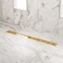Signature Hardware Effendi 32" Linear Shower Drain with Flange Polished Brass