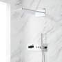 Signature Hardware Hollyn Simple Select Thermostatic Shower System with Rainfall Shower Head and Hand Shower - Rough-In Valve Included Chrome