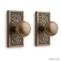 Signature Hardware Traeger Solid Brass Privacy Door Knob Set with 2-3/8" Backset Antique Brass