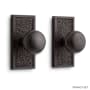 Signature Hardware Traeger Solid Brass Privacy Door Knob Set with 2-3/8" Backset Dark Bronze