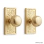 Signature Hardware Traeger Solid Brass Privacy Door Knob Set with 2-3/8" Backset Satin Brass