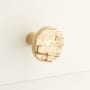 Signature Hardware Brick 1-3/8 Inch Diameter Mushroom Cabinet Knob Satin Brass