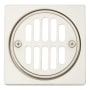 Signature Hardware Square Shower Drain Cover with Round Strainer Brushed Nickel