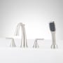 Signature Hardware Provincetown Deck Mounted Roman Tub Filler with Hand Shower - Less Rough-In Valve Brushed Nickel