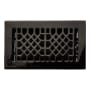 Signature Hardware Antique Style Brass Floor Register - 4" x 8" (5-3/4" x 9-3/8" Overall) Black Nickel