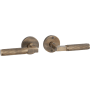Signature Hardware Satcher Solid Brass Passage Door Knob Set with 2-3/4" Backset Antique Brass