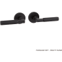 Signature Hardware Satcher Solid Brass Passage Door Knob Set with 2-3/8" Backset Matte Black