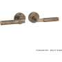Signature Hardware Satcher Solid Brass Passage Door Knob Set with 2-3/8" Backset Antique Brass