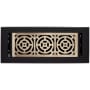 Signature Hardware Burrel Two-Tone Brass Floor Register - 4" x 12" Matte Black / Antique Brass