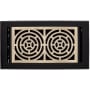 Signature Hardware Burrel Two-Tone Brass Floor Register - 6" x 14" Matte Black / Antique Brass
