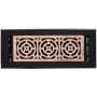 Signature Hardware Burrel Two-Tone Brass Floor Register - 4" x 14" Matte Black / Antique Copper