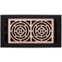 Signature Hardware Burrel Two-Tone Brass Floor Register - 6" x 14" Matte Black / Antique Copper