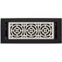 Signature Hardware Burrel Two-Tone Brass Floor Register - 4" x 12" Matte Black / Brushed Nickel