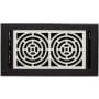 Signature Hardware Burrel Two-Tone Brass Floor Register - 6" x 12" Matte Black / Brushed Nickel