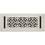 Signature Hardware Burrel Two-Tone Brass Floor Register - 4" x 12" Brushed Nickel / Polished Nickel