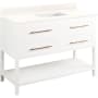 Signature Hardware Robertson 48" Freestanding Mahogany Single Basin Vanity Set with Cabinet, Vanity Top, and Rectangular Undermount Sink - No Faucet Holes Bright White / Arctic Snow
