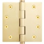 Signature Hardware 4" x 4" Solid Brass Mortise Door Hinge - Single Hinge Satin Brass