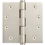 Signature Hardware 4" x 4" Solid Brass Mortise Door Hinge - Single Hinge Brushed Nickel