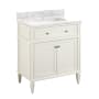 Signature Hardware Elmdale 30" Freestanding Mahogany Single Basin Vanity Set with Cabinet, Vanity Top, and Rectangular Undermount Sink - Single Faucet Hole White / Carrara Marble