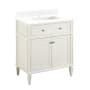 Signature Hardware Elmdale 30" Freestanding Mahogany Single Basin Vanity Set with Cabinet, Vanity Top, and Rectangular Undermount Sink - Single Faucet Hole White / Feathered White