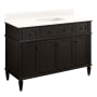 Signature Hardware Elmdale 48" Freestanding Mahogany Single Basin Vanity Set with Cabinet, Vanity Top, and Rectangular Undermount Sink - No Faucet Holes Charcoal Black / Arctic White