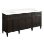 Signature Hardware Elmdale 72" Freestanding Mahogany Double Basin Vanity Set with Cabinet, Vanity Top, and Oval Undermount Sink - 8" Faucet Holes Charcoal Black / Feathered White