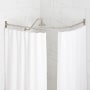 Signature Hardware 30" x 24" x 30" Corner Brass Shower Rod Brushed Nickel