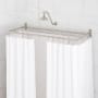 Signature Hardware 54" x 27" Rectangle Brass Shower Rod Brushed Nickel