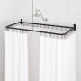 Signature Hardware 54" x 27" Rectangle Brass Shower Rod Matte Black