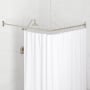 Signature Hardware 60" x 30" Corner Brass Shower Rod Brushed Nickel