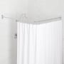 Signature Hardware 60" x 30" Corner Brass Shower Rod Chrome