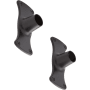 Signature Hardware Jumbo Shower Rod Flanges - Set of 2 Matte Black