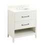 Signature Hardware Burfield 30" Freestanding Single Basin Vanity Set with Cabinet, Vanity Top, and Rectangular Undermount Sink - 8" Faucet Holes White / Arctic White